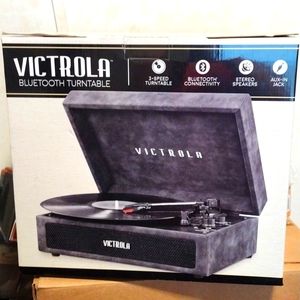 Never Opened Victrola Bluetooth 3 speed Turntable grey-black color